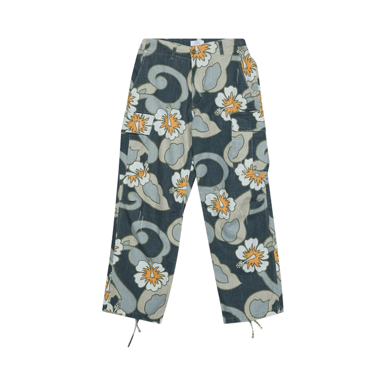 ERL Printed Cargo Pants "Grey Hibiscus"