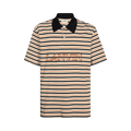 Lanvin Logo Embroidered Striped Polo Shirt "Ecru/Multicolor"