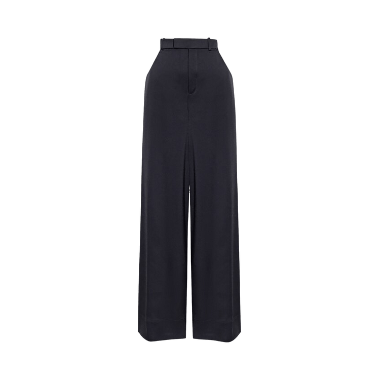 Saint Laurent Crepe Tailored Palazzo Pants "Vert Mousse"