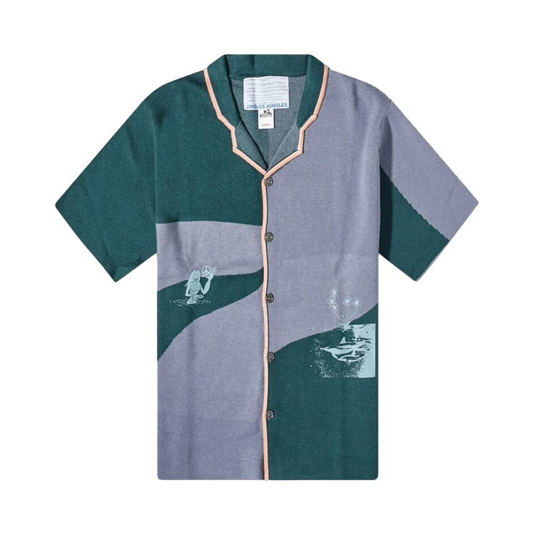 Jungles Waters Edge Heavy Knit Short-Sleeve Tee "Blue/Green"