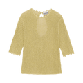 GANNI Metallic Open Back Blouse "Gold"