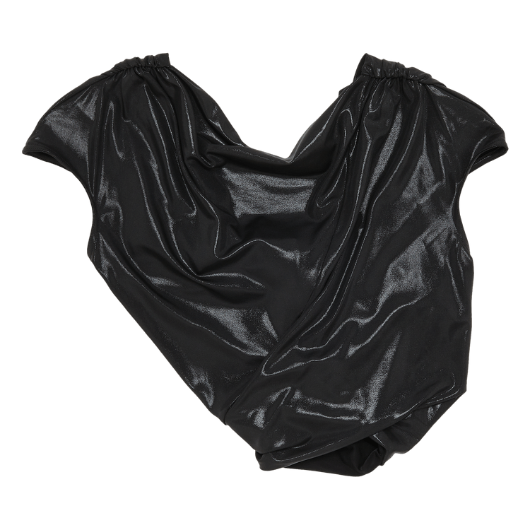 Rick Owens Lilies Glossy Jade Crop Sleeve Tee "Black"