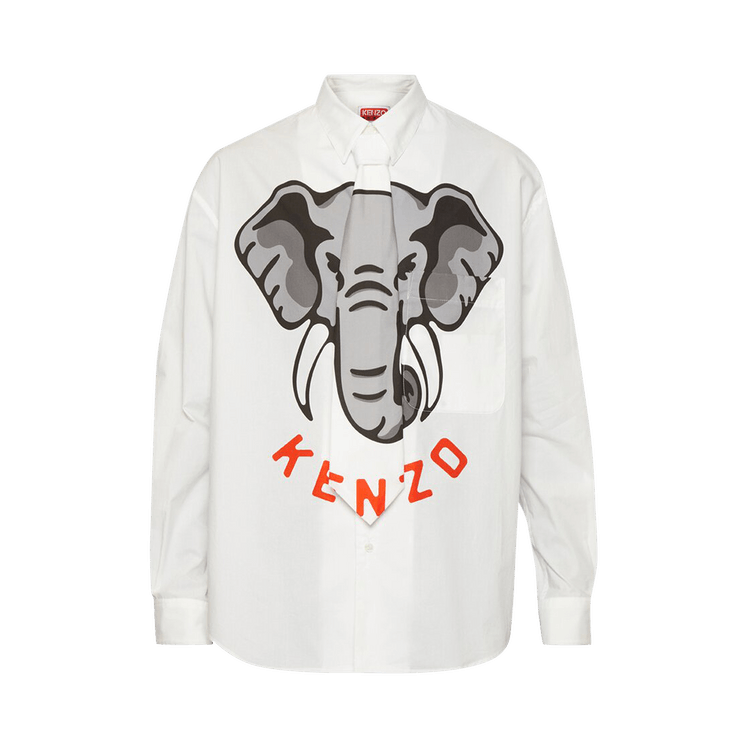 Kenzo Tie Casual Shirt "Off White"