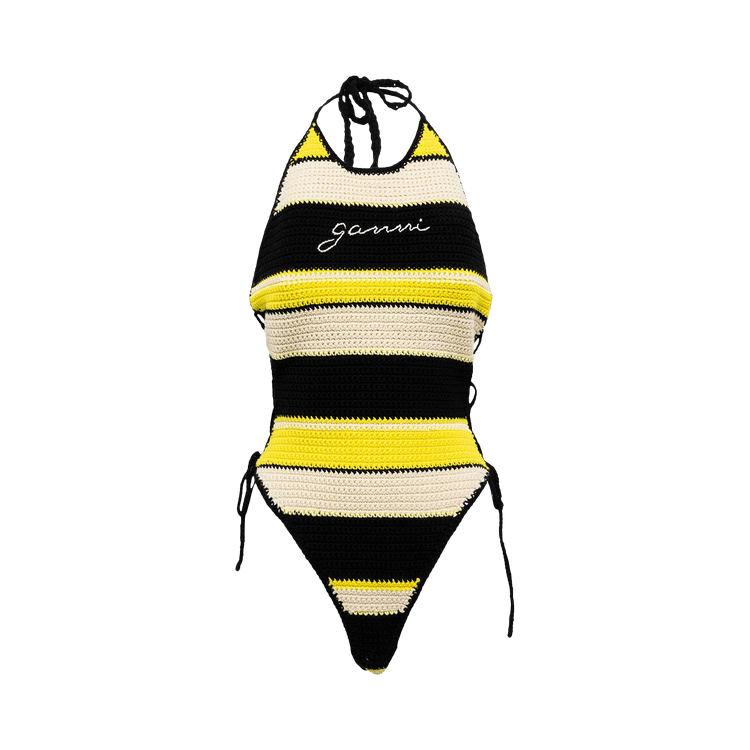 GANNI Crochet Tieband Swimsuit "Golden Kiwi"