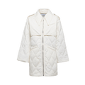 GANNI Kalamata Quilt Midi Jacket "Egret"