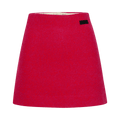 GANNI Twill Wool Suiting Mini Skirt "Red"