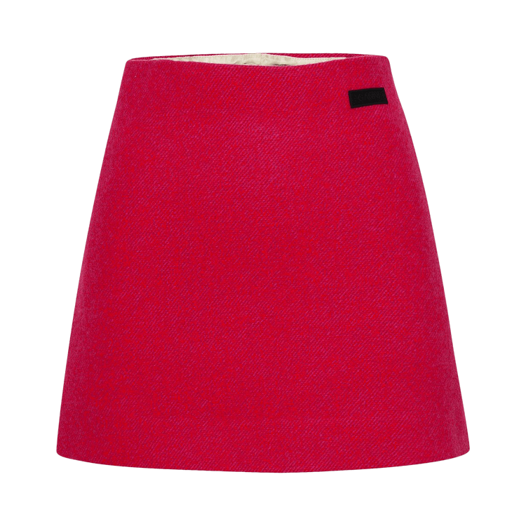 GANNI Twill Wool Suiting Mini Skirt "Red"