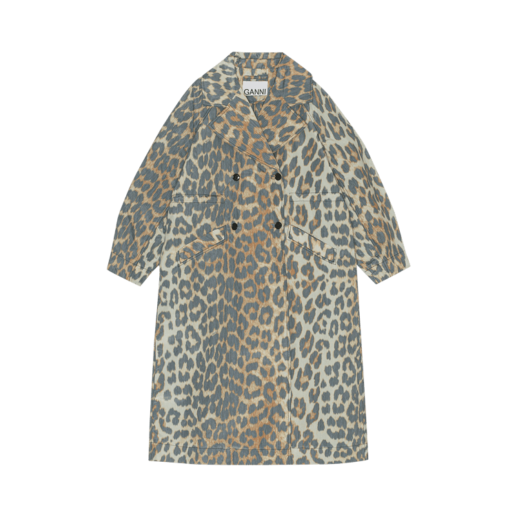 GANNI Crispy Shell Coat "Leopard"