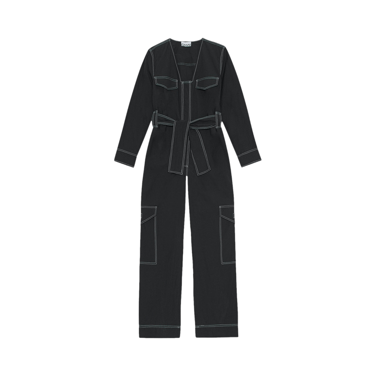 GANNI Crepe Jumpsuit "Black"