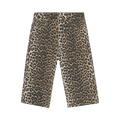 GANNI Denim Bermuda Shorts "Leopard"