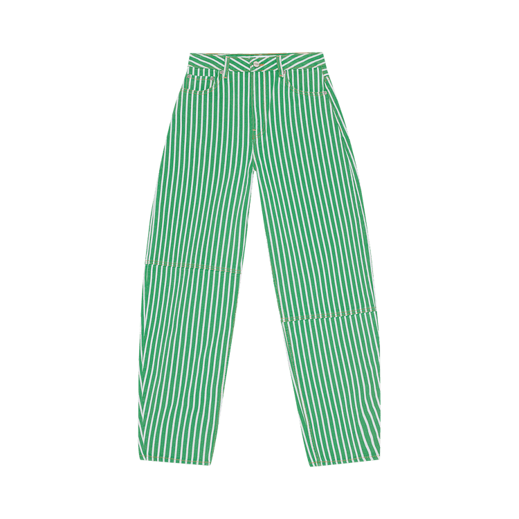 GANNI Stripe Denim Stary "Kelly Green"
