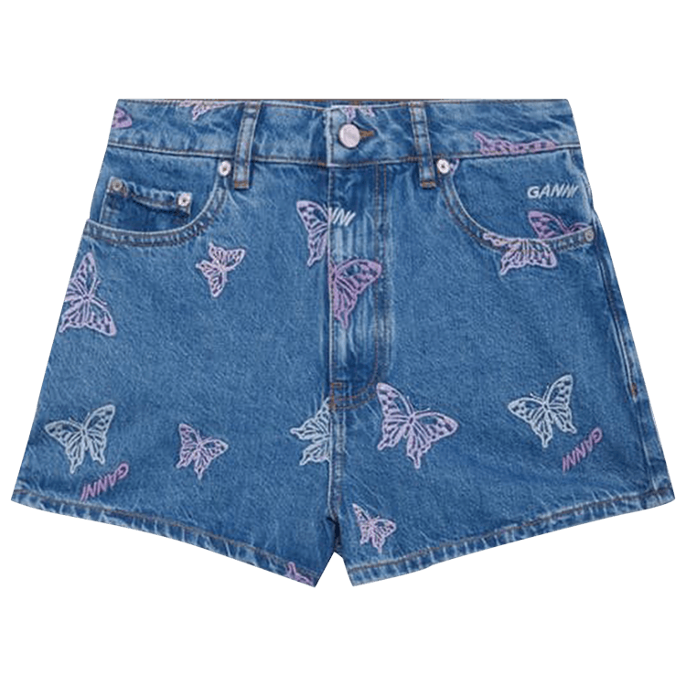 GANNI Butterfly Denim Shorts "Denim"