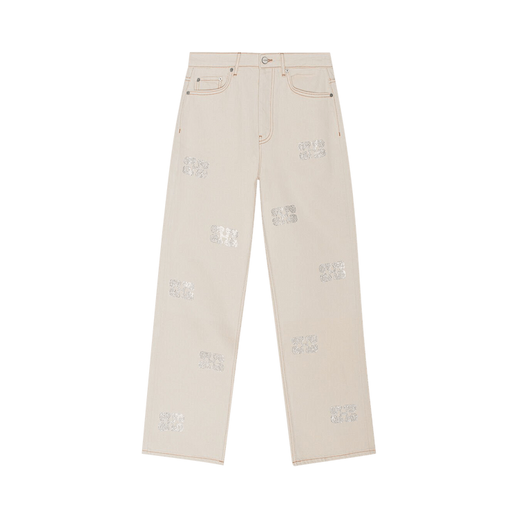 GANNI Sparkle Izey Jeans "Vanilla Ice"
