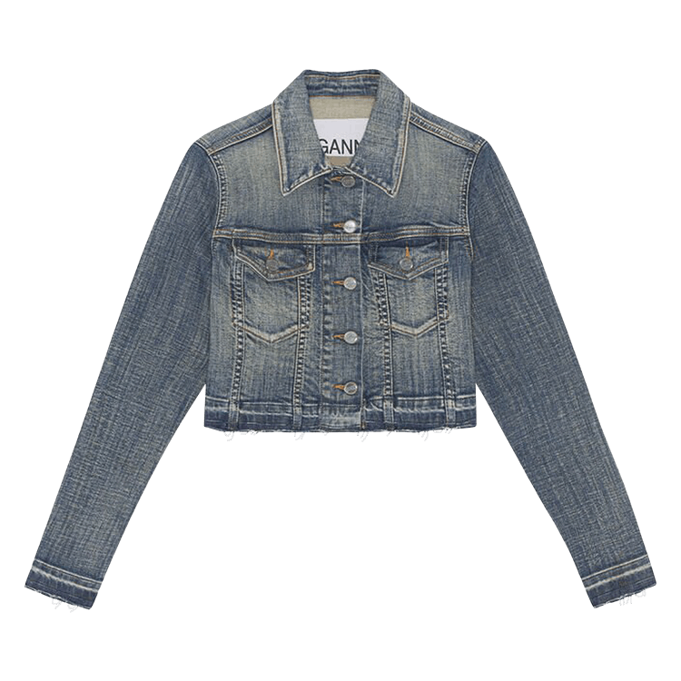 GANNI Tint Edge Denim Cropped Jacket "Wash"