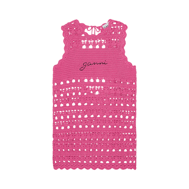 GANNI Crochet Cover Up Tunic "Pink"