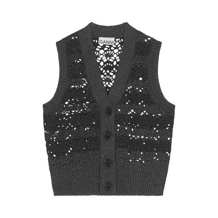 GANNI V Neck Vest "Black"