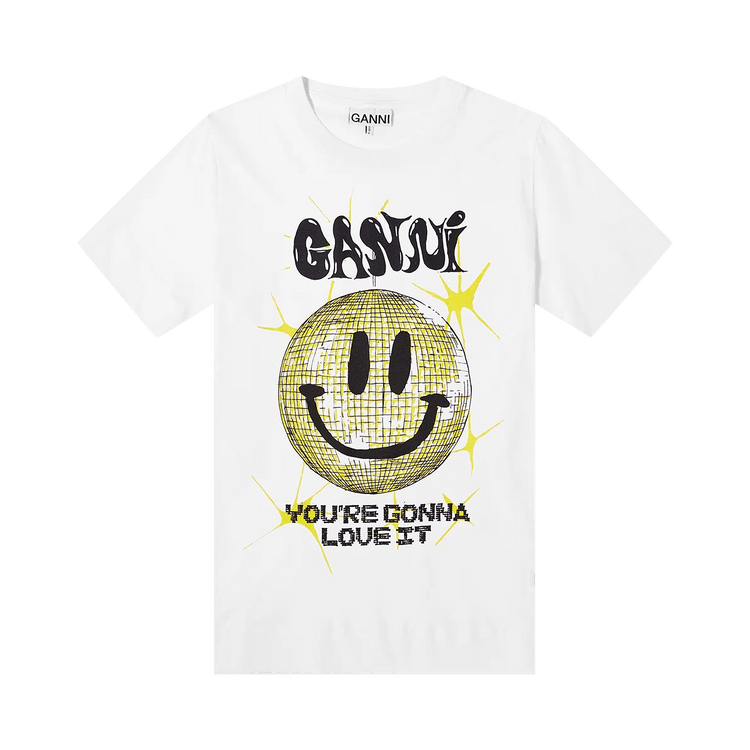 GANNI Basic Jersey Smiley Relaxed T-Shirt "White"
