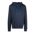Lanvin Curb Embroidered Hoodie "Ink Blue"