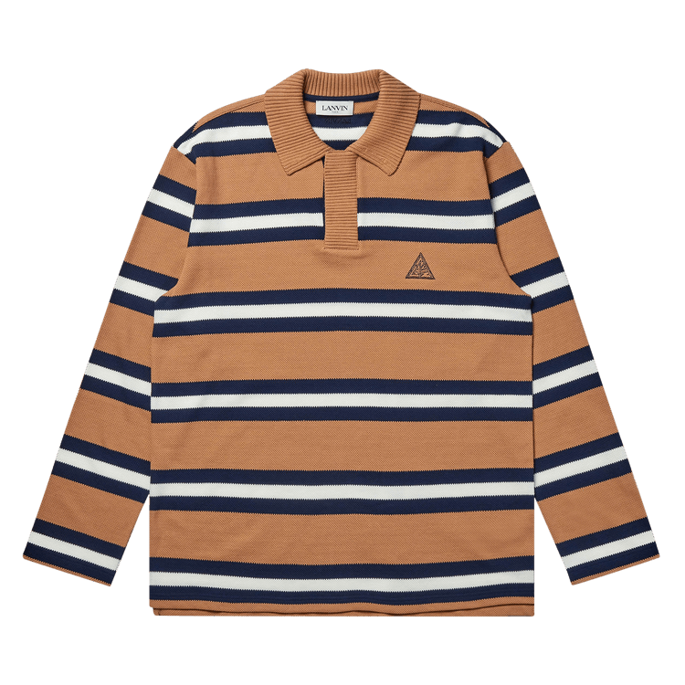 Lanvin Long-Sleeve Striped Oversized Polo "Multicolor"