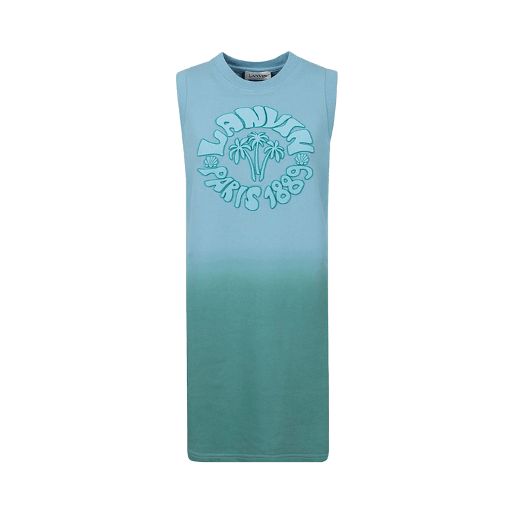 Lanvin Paris Logo Sleeveless Dress "Teal Blue"