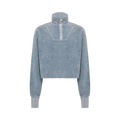 Les Tien Crop Half Zip Pullover "Acid Periwinkle"