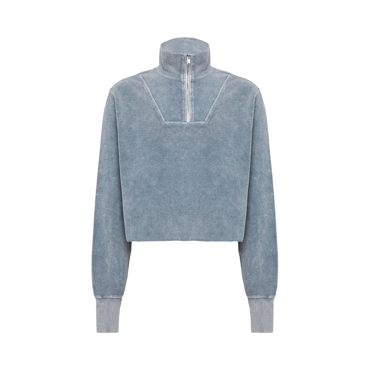 Les Tien Crop Half Zip Pullover "Acid Periwinkle"
