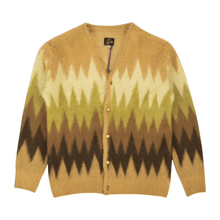 Needles Mohair Zig Zag Button Up Cardigan "Brown"