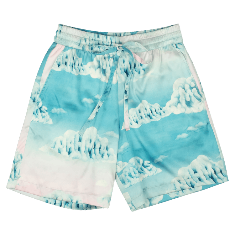 Nahmias Silk Cloud Design Shorts "Blue"