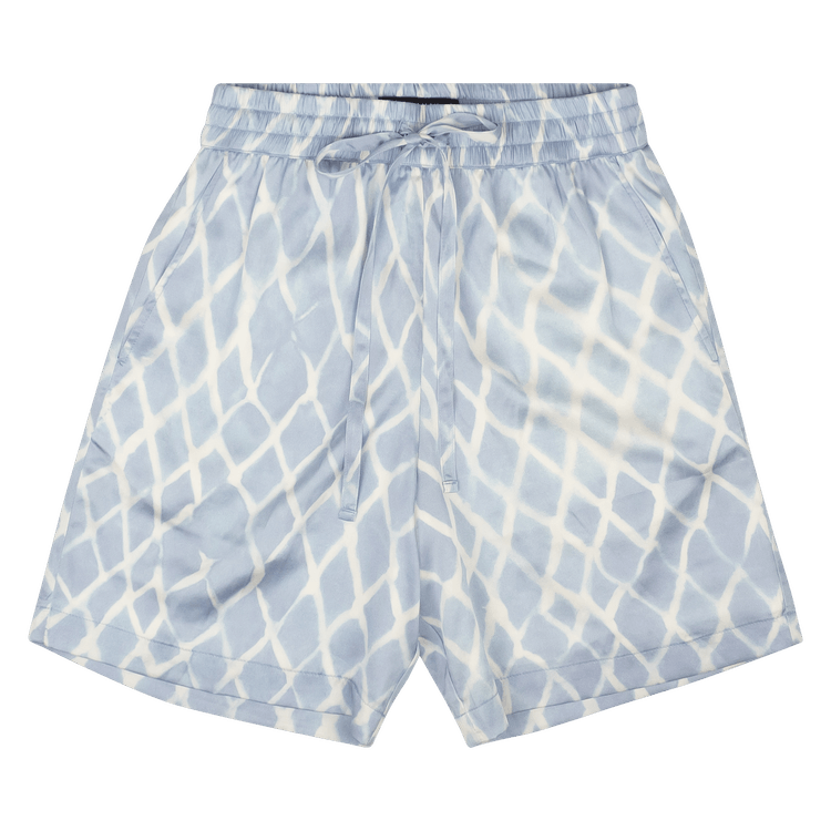 Nahmias Swish Print Silk Shorts "Blue"