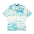 Nahmias Cloud Silk Button Down Shirt "Blue"