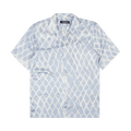 Nahmias Swish Design Button Down Sik Shirt "Blue"