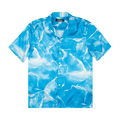 Nahmias Miracle Tie Dye Silk Button Down Shirt "Blue"