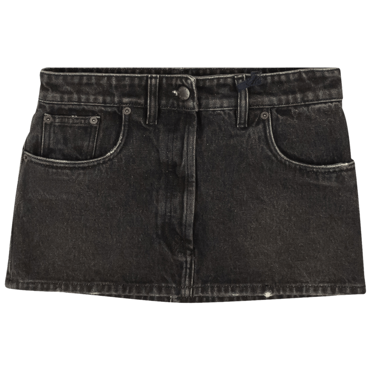 Prada Denim Washed Ultra Mini Skirt "Black"