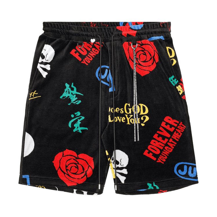 Mastermind All Over Design Velour Shorts "Multicolor"