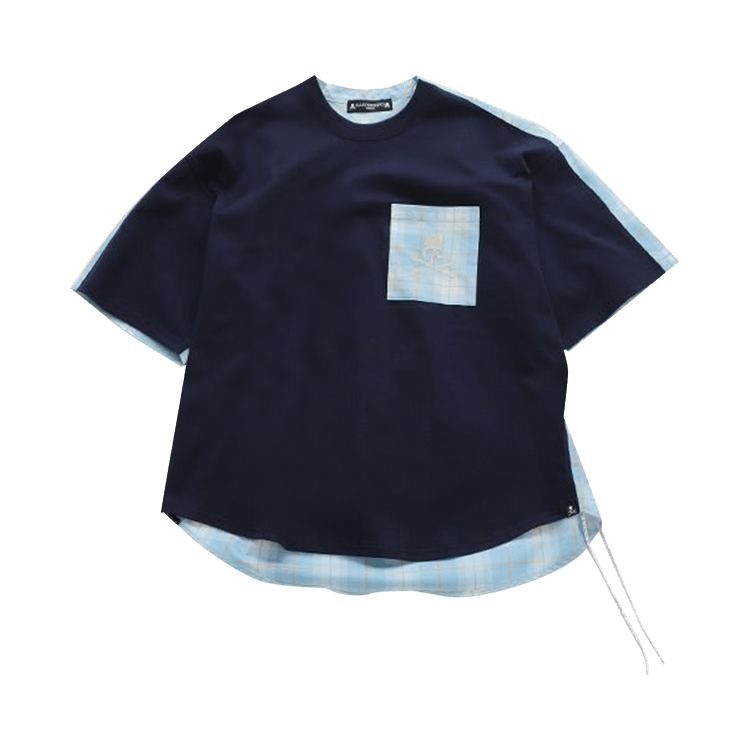 Mastermind World 2 Color Plaid Tee "Navy/Sax Plaid"