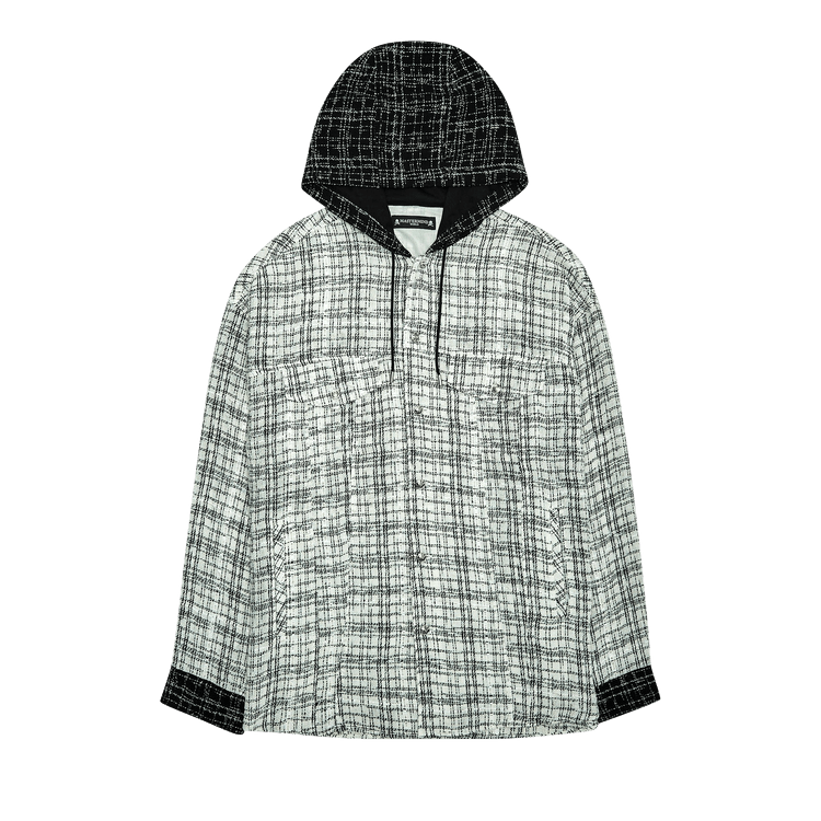 Mastermind World Hooded Tweed Shirt "Black/White"
