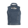 Diesel Thea Fringes D Logo Denim Top "Blue"