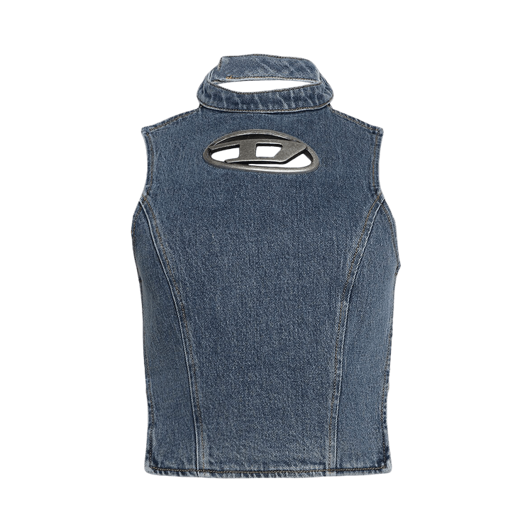 Diesel Thea Fringes D Logo Denim Top "Blue"