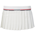 Miu Miu Logo Intarsia Pleated Mini Skirt "White"