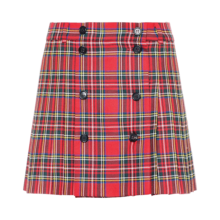 Miu Miu Plaid Skirt "Red"