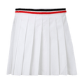Miu Miu Logo Embroidered Pleated Poplin Mini Skirt "White"