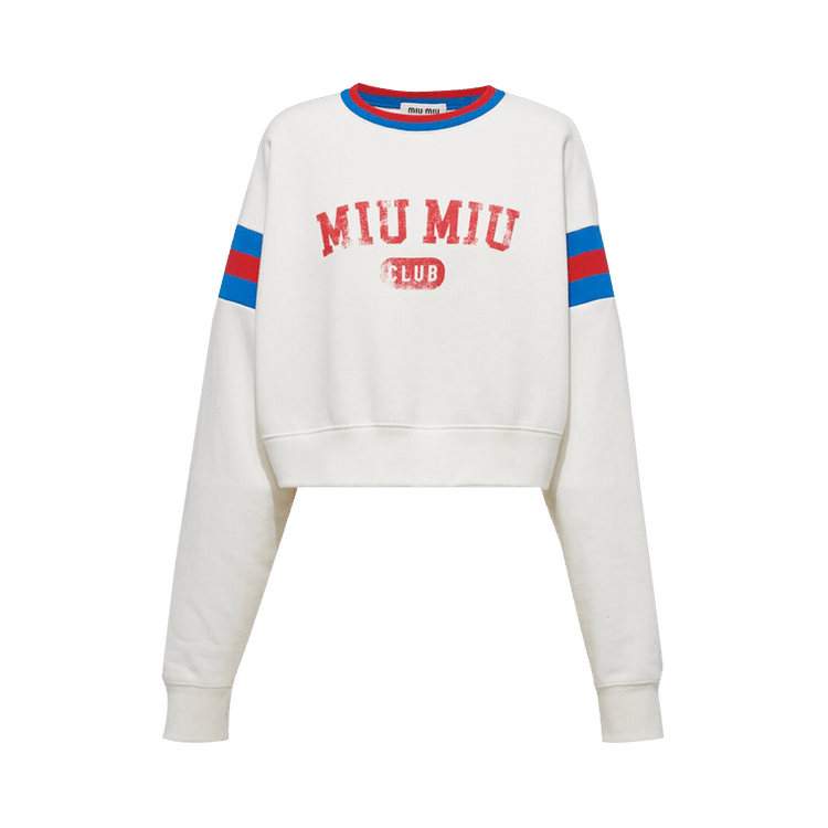 Miu Miu Cropped Club Sweatshirt "White"