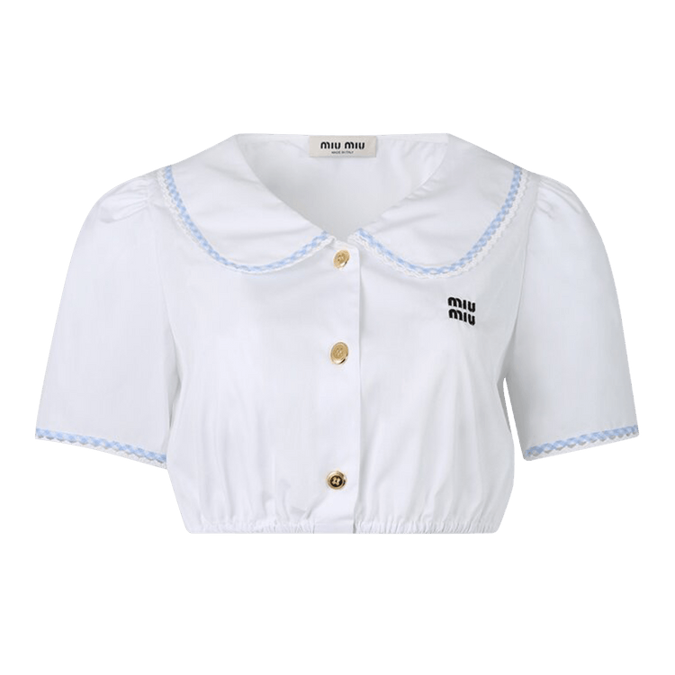 Miu Miu Poplin Crop Top "White"