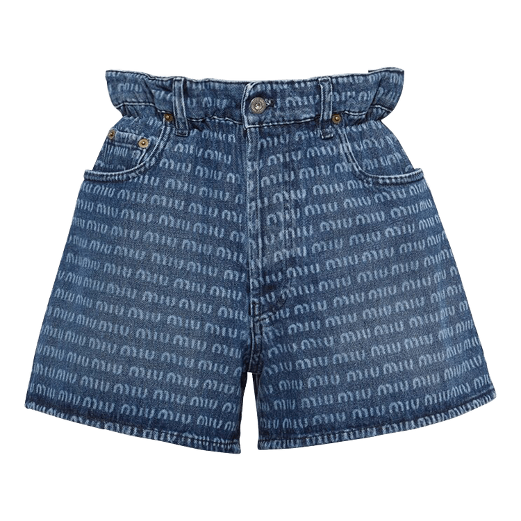 Miu Miu Denim Logo Short "Navy"