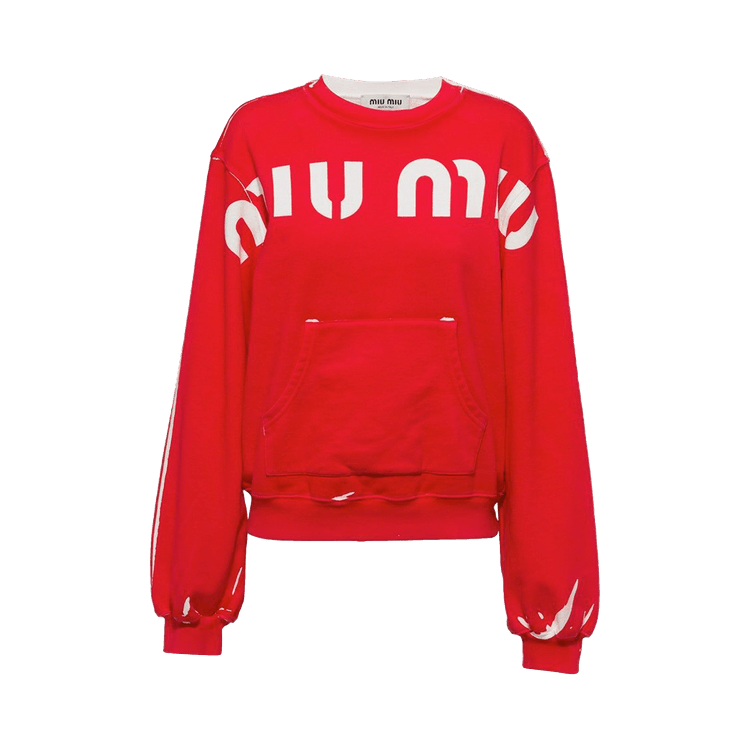 Miu Miu Felpa Logo Jumpers "Red"