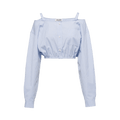 Miu Miu Striped Chambray Logo Shirt "Light Blue"