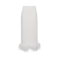 Miu Miu Stretch Cady Skirt With Feathers "White/Crystal"