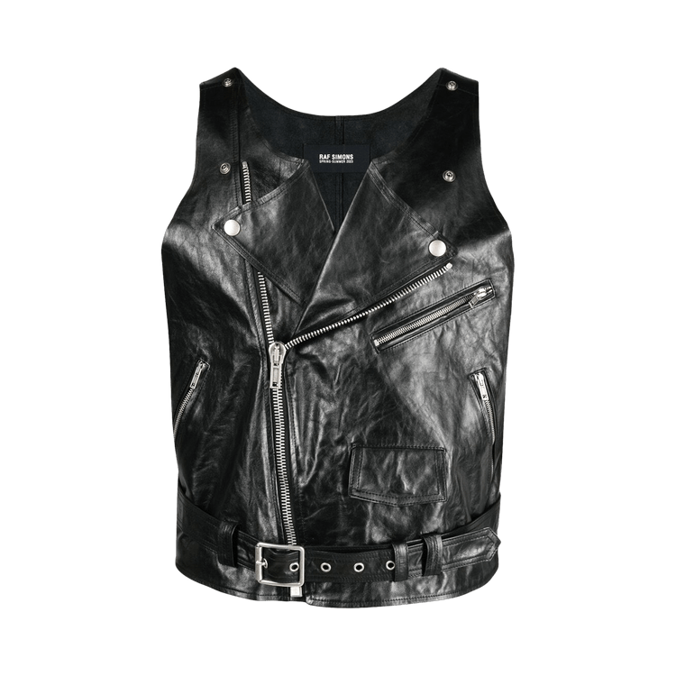 Raf Simons Leather Perfecto Singlet "Black"