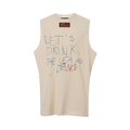 Raf Simons Sleeveless Oversized T-Shirt Lets Drink The Sea "Beige"
