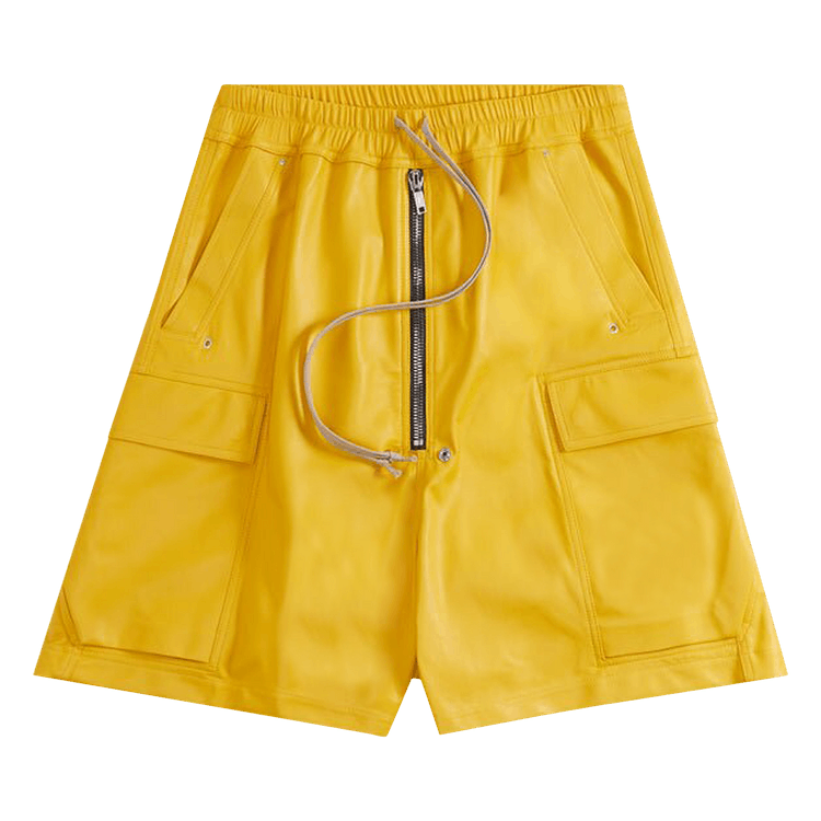 Rick Owens Leather Shorts "Lemon"